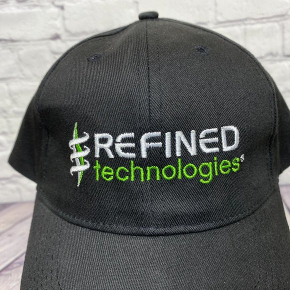 Baseball Hat Cap Strap Back Black Refined Technologies Embroidered FERSTEN - Picture 6 of 9